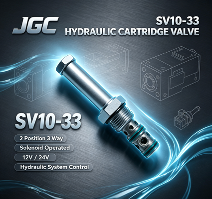 SV10-33 Solenoid Operated Directional Valve 2 Position 3 Way Hydraulic Solenoid Cartridge Valve 12V 24V