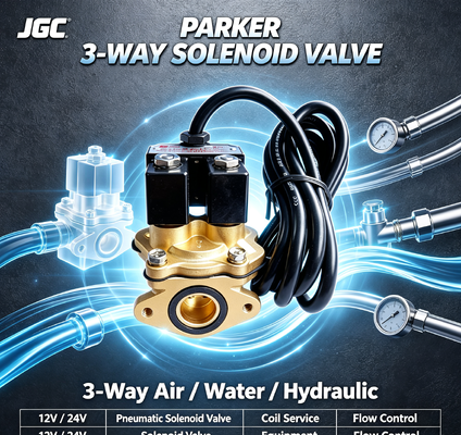 Parker 3-Way Air Pneumatic Solenoid Valve 12v 24v Water Hydraulic Coil Service Equipment