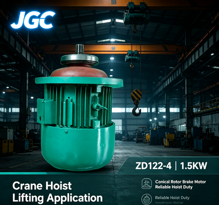 ZD122-4  Crane Lifting Motor  Type 1.5KW Conical Rotor Brake Motor