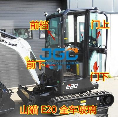 E20 Excavator Glass Front Gear Lower Door Push Up And Down Window Rear Gear Hook Machine Toughened Glass