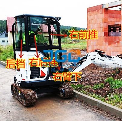 E20 Excavator Glass Front Gear Lower Door Push Up And Down Window Rear Gear Hook Machine Toughened Glass