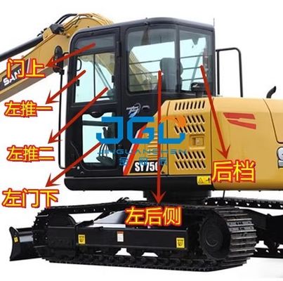SY75C Front Windscreen Excavator Push-Pull Window Upper And Lower Left And Right Rear Block Tempered Glass