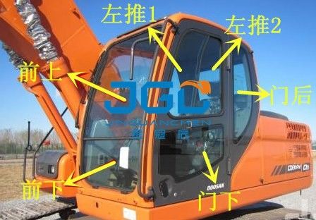 DX150-9C 150LC Excavator Front Rear Door Skylight Upper And Lower Windshield Laminated Glass