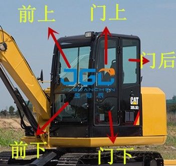 E305.5E2 306E2 Left And Right Windshield Of Excavator Front And Rear Window Skylight