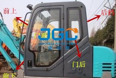 SK60C Excavator Front Stop Rear Stop Door Glass Skylight Upper And Lower Windshield