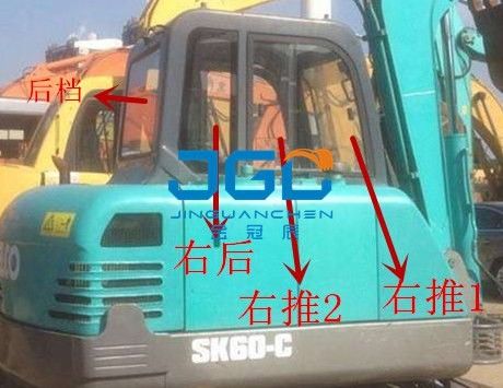 SK60C Excavator Front Stop Rear Stop Door Glass Skylight Upper And Lower Windshield