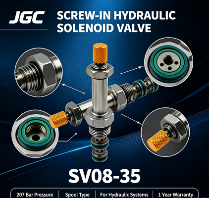 SV08-35   Electric Spool Screw-in Hydraulic Solenoid Valve 207 Bar Pressure 1 Year Warranty for Hydraulic Systems