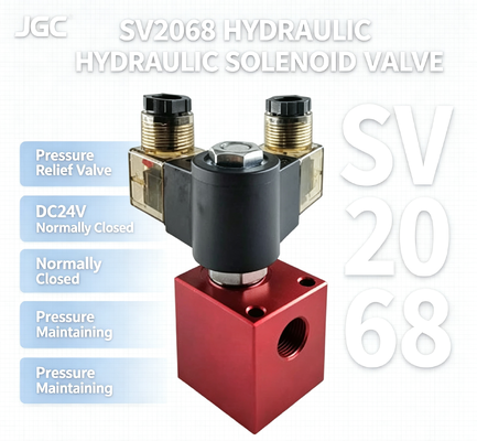 SV2068  Hydraulic Solenoid Ball Valve Pressure Relief Valve Threaded Cartridge DC24V Normally Closed Pressure Maintaining Valve