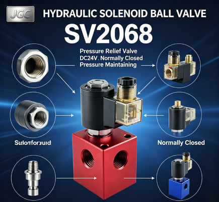 SV2068  Hydraulic Solenoid Ball Valve Pressure Relief Valve Threaded Cartridge DC24V Normally Closed Pressure Maintaining Valve