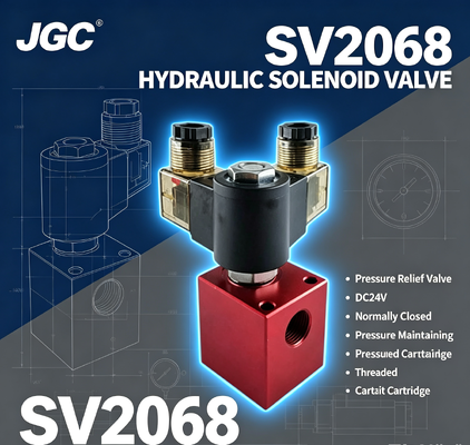 SV2068  Hydraulic Solenoid Ball Valve Pressure Relief Valve Threaded Cartridge DC24V Normally Closed Pressure Maintaining Valve