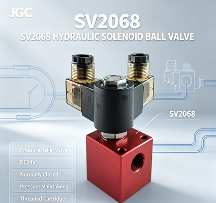 SV2068  Hydraulic Solenoid Ball Valve Pressure Relief Valve Threaded Cartridge DC24V Normally Closed Pressure Maintaining Valve