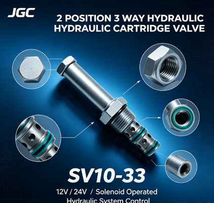 SV10-33 Solenoid Operated Directional Valve 2 Position 3 Way Hydraulic Solenoid Cartridge Valve 12V 24V