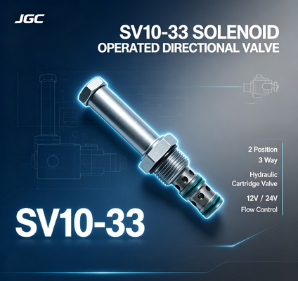 SV10-33 Solenoid Operated Directional Valve 2 Position 3 Way Hydraulic Solenoid Cartridge Valve 12V 24V