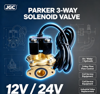 Parker 3-Way Air Pneumatic Solenoid Valve 12v 24v Water Hydraulic Coil Service Equipment