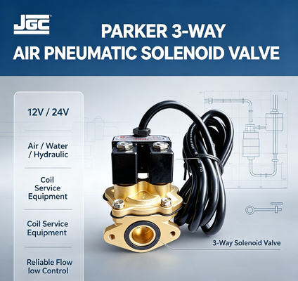 Parker 3-Way Air Pneumatic Solenoid Valve 12v 24v Water Hydraulic Coil Service Equipment