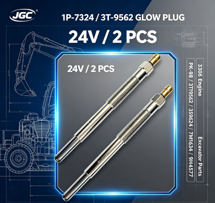 1P-7324 3T-9562 24V Glow Plug 2 PCS 3306 Engine SONOCMP Diesel Glow Plug for PK-98 3T9562 3S9624 7M1634 9H4577 Excavator Parts