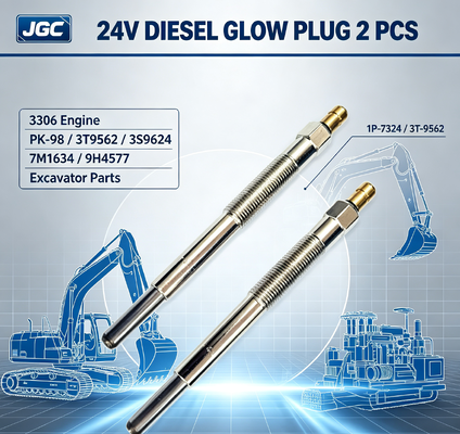 1P-7324 3T-9562 24V Glow Plug 2 PCS 3306 Engine SONOCMP Diesel Glow Plug for PK-98 3T9562 3S9624 7M1634 9H4577 Excavator Parts