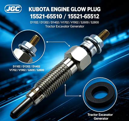 D1102 D1302 D1402 V1702 V1902 S2600 S2800 Glow Plug 15521-65510 15521-65512 for Kubota Tractor Excavator Generator Engine Parts