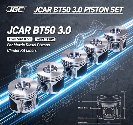 JCAR BT50 3.0 Over Size 0.50 WEY1 11SBX Assembly for Mazda Diesel Pistons Cylinder Kit Liner Liners Engine Piston Set
