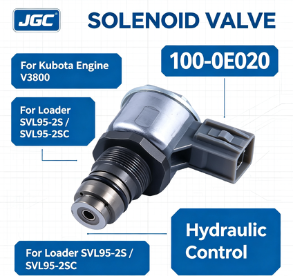 100-0E020  Excavator Parts Solenoid Valve  for Kubota Engine V3800 Loader SVL95-2S SVL95-2SC