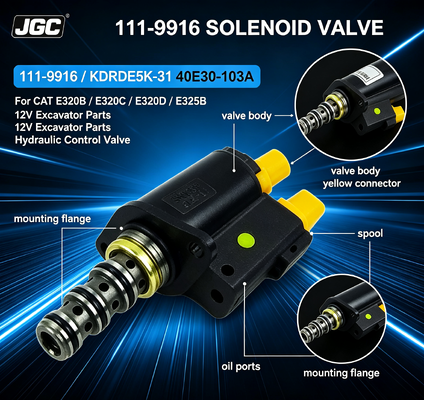 111-9916  12V Excavator Group Solenoid Valve Part No KDRDE5K-31 40E30-103A for CAT E320b E320c E320d E325b
