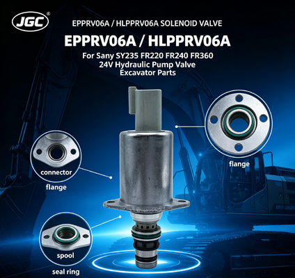 EPPRV06A  24V Proportional Solenoid Valve HLPPRV06A for Sany SY235 FR220 FR240 FR360 Excavator Hydraulic Pump Solenoid Valve