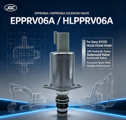 EPPRV06A  24V Proportional Solenoid Valve HLPPRV06A for Sany SY235 FR220 FR240 FR360 Excavator Hydraulic Pump Solenoid Valve