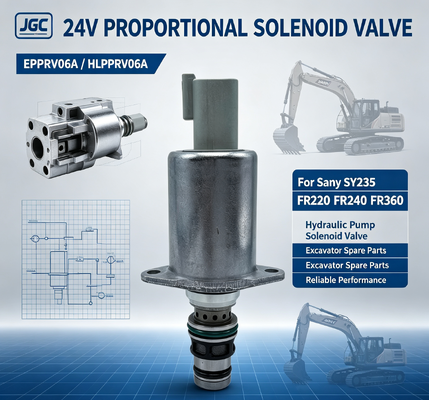 EPPRV06A  24V Proportional Solenoid Valve HLPPRV06A for Sany SY235 FR220 FR240 FR360 Excavator Hydraulic Pump Solenoid Valve