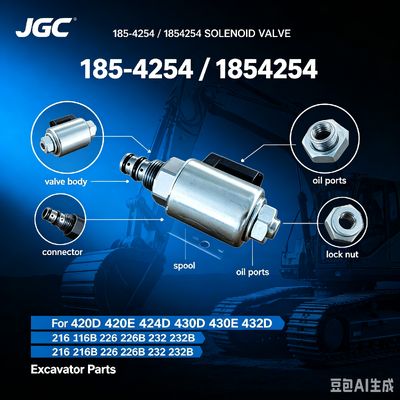 1854254   Hot Sale  Solenoid Valve for Excavator Spare Parts 420D 420E 424D 430D 430E 432D 216 216B 226 226B 232 232B